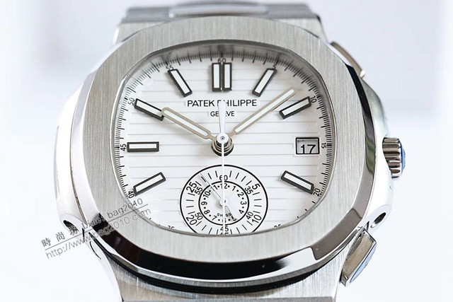 百達翡麗鸚鵡螺不銹鋼錶帶水沙紋拉絲經典複刻專櫃男士腕表 鸚鵡螺真計時腕表  gjs1972